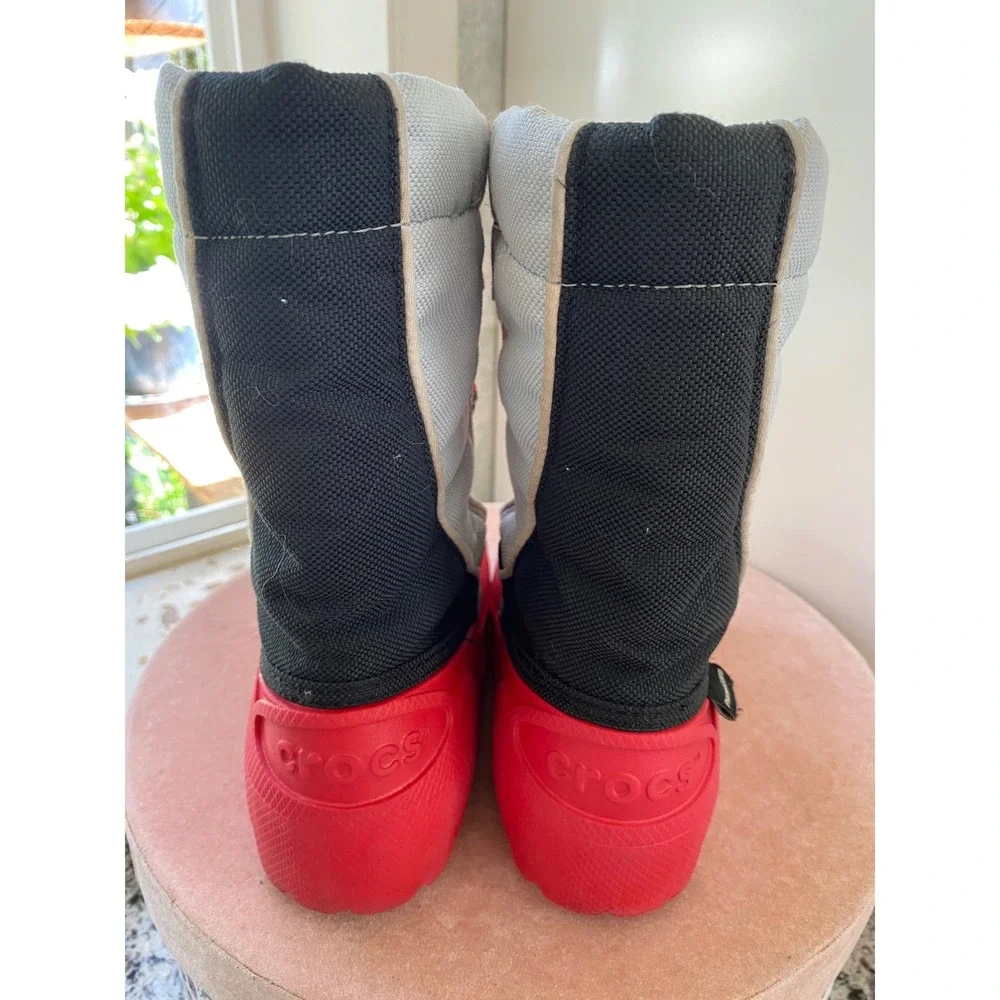 Crocs Snomini Snow Boots Kids C 12-13 Red Excellent Primaloft Insulated Winter